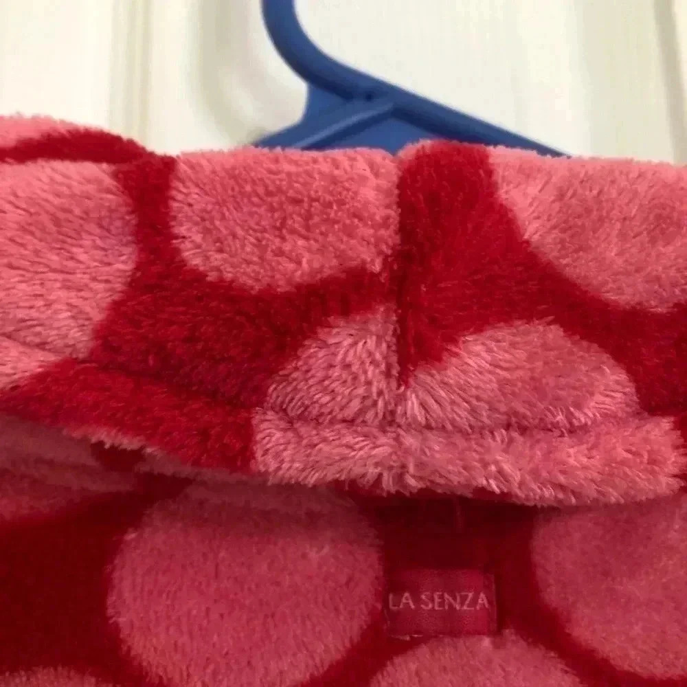 La Senza Fuzzy Pink Polka Dot Bathrobe Size S/MED - Picture 14 of 16